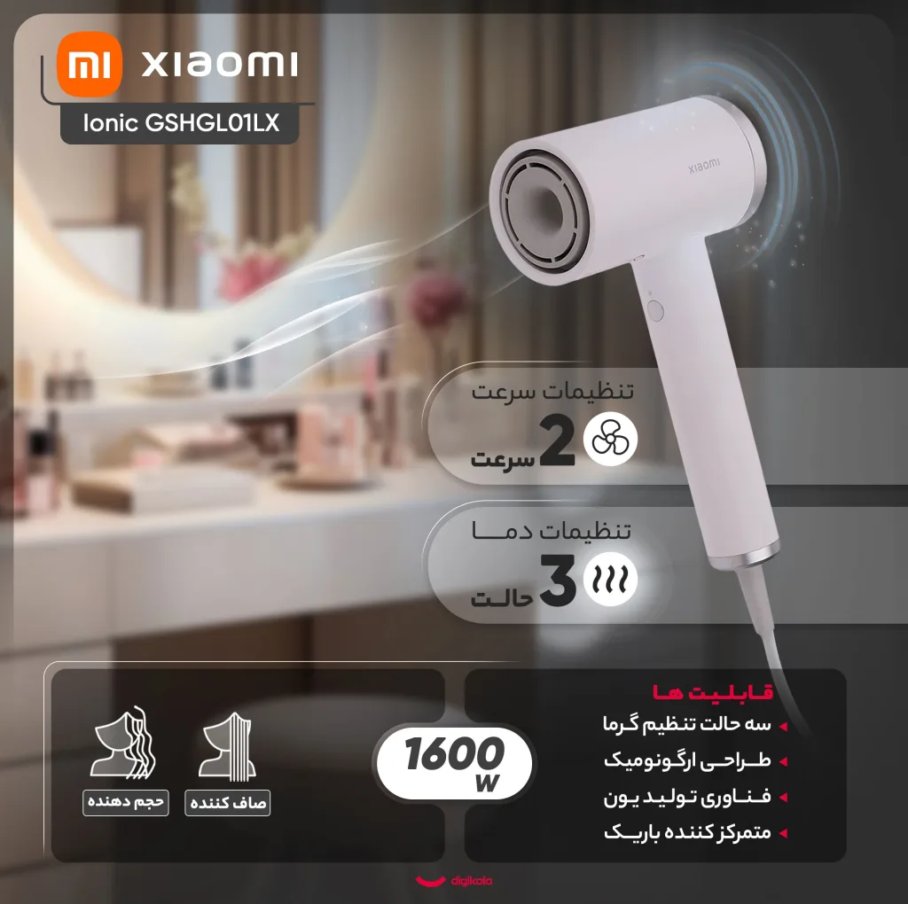 سشوار شیائومی مدل Ionic GSHGL01LX