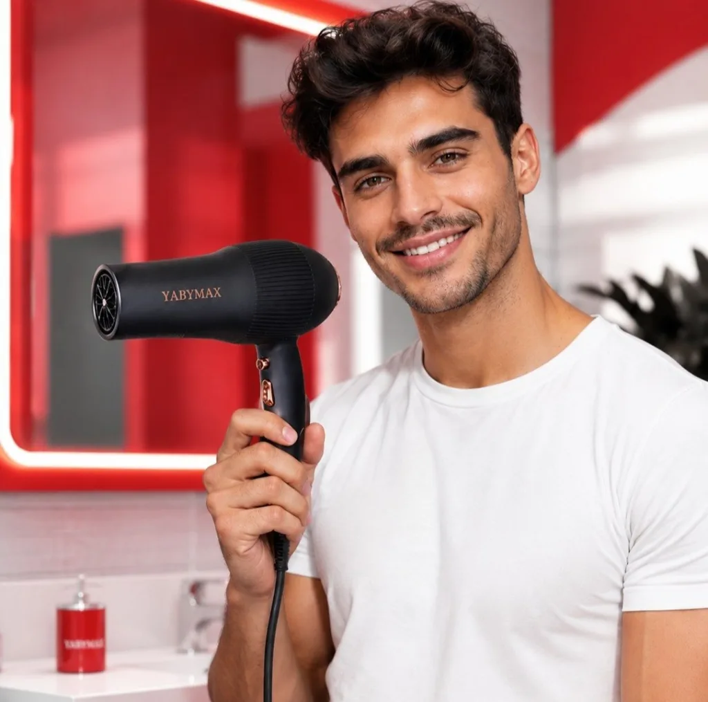 سشوار حرفه‌ای آرایشگاهی یابی مکس مدل YA-701 با توان 2400 وات، موتور AC، فناوری تولید یون، باد سرد، تنظیم دما در 3 حالت و سرعت در 2 حالت، سیم چرخشی 360 درجه و فیلتر جداشونده