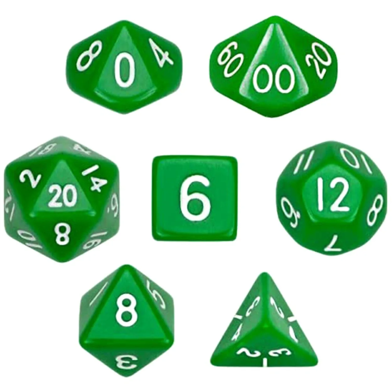 تاس بازی ویز دایس مدل Solid Green بسته 7 عددی