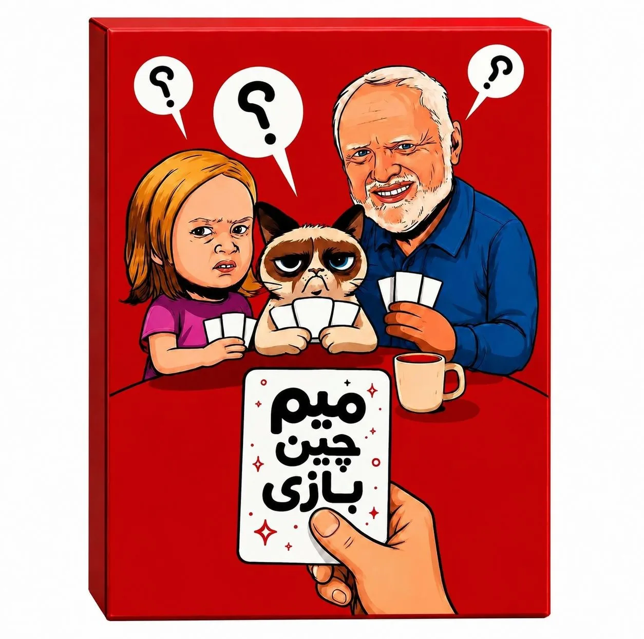 بازی فکری میم چین پرومکس ۲ تا ۸ نفره، حدود ۲۲۰ کارت دستور، ۳۲ کارت تصویر
