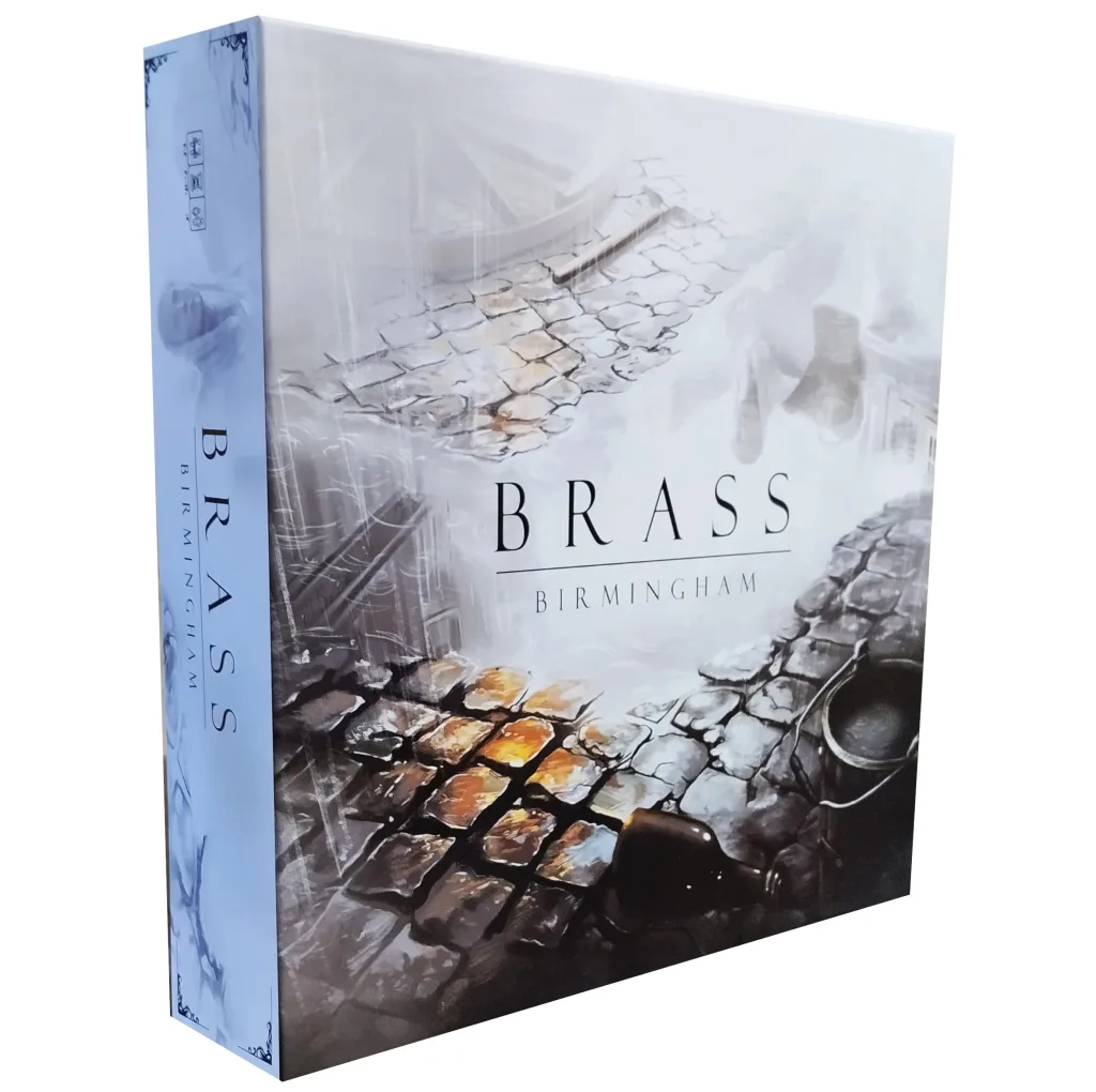 بازی فکری استراتژی اقتصادی برس بیرمنگام مدل BRASS BIRMINGHAM با امکان بازی 2 تا 4 نفر، مناسب بزرگسال و نوجوان، شامل کارت‌ها و قطعات چوبی، تاکتیک جمع‌آوری امتیاز و مدت زمان بازی بیش از یک ساعت