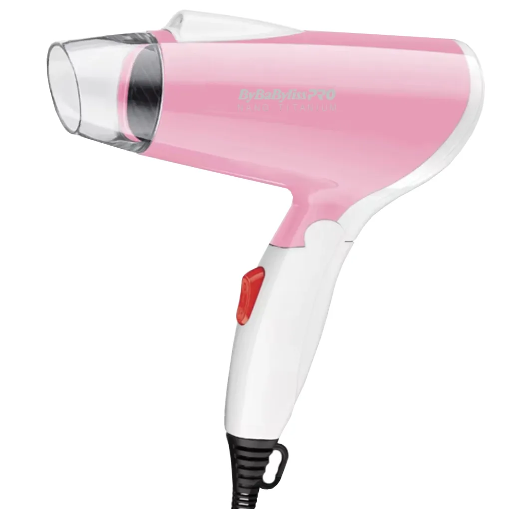 سشوار مسافرتی بای بابیلیس پرو مدل BP-1030 با توان 1600 وات، موتور AC، تنظیمات دو حالته دما و دو سرعته، سری حجم‌دهنده، وزن 300 گرم، دسته تاشو و خشک‌کن ملایم
