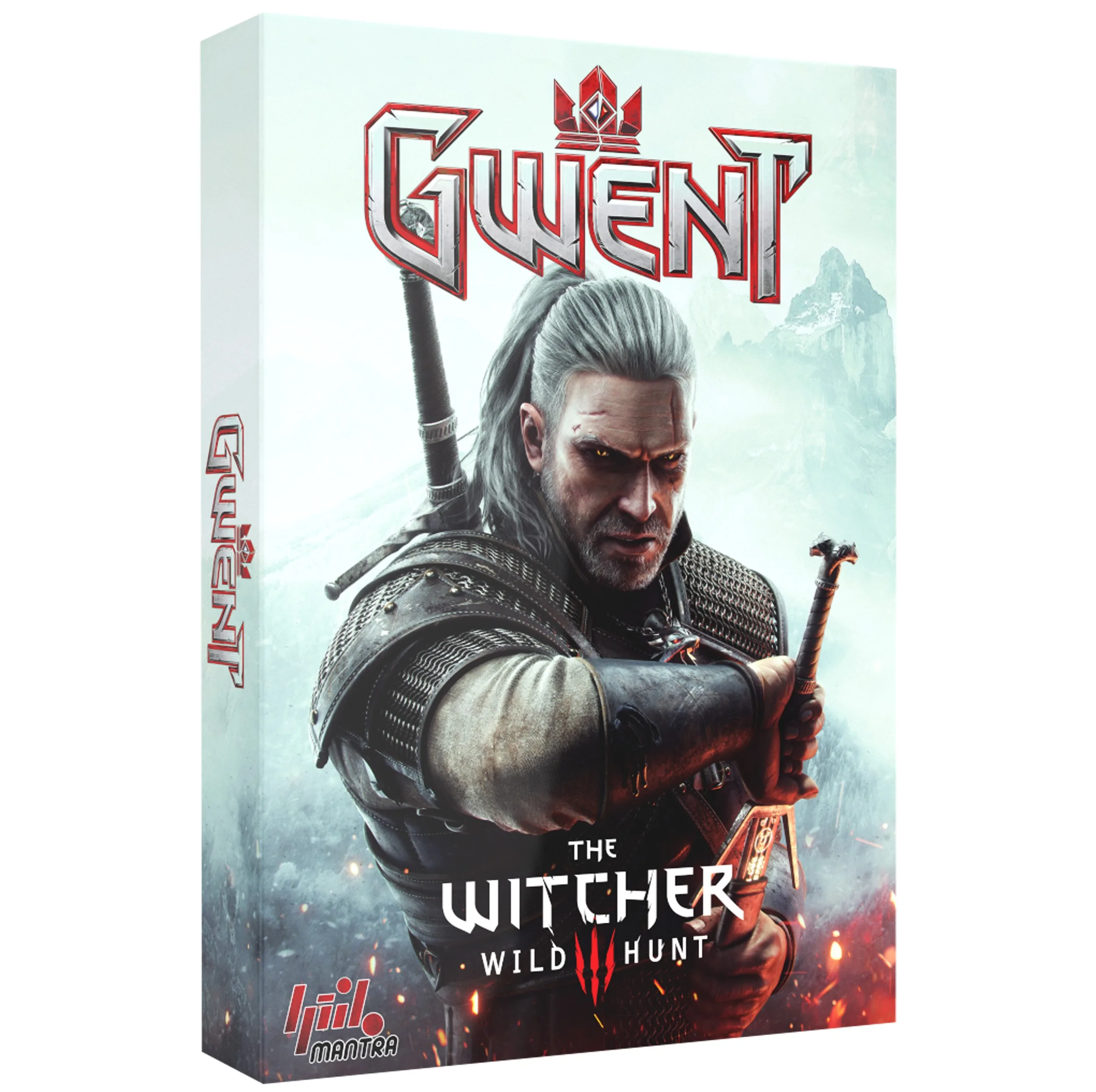 بازی فکری بردگیم مانترا مدل ویچر گوئنت WITCHER GWENT دو نفره استراتژی با کارت‌های سه فکشن Northern Realms، Monsters و Scoia’tael، مدت بازی کمتر از 30 دقیقه، درجه سختی متوسط، شامل 4 مهره پلاستیکی و دفترچه راهنمای فارسی