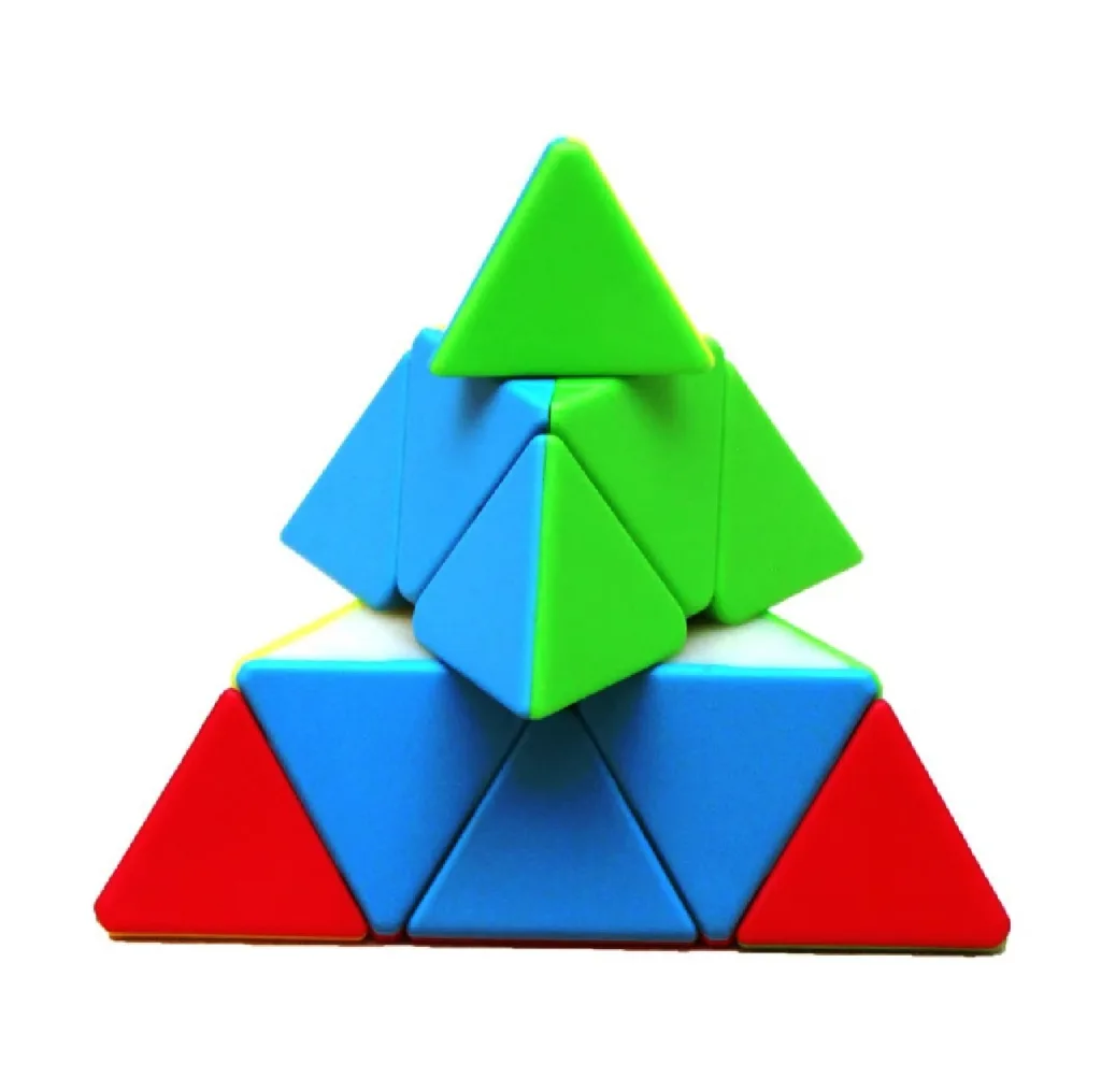 بازی فکری مدل مکعب روبیک طرح هرمی خود رنگ 3x3