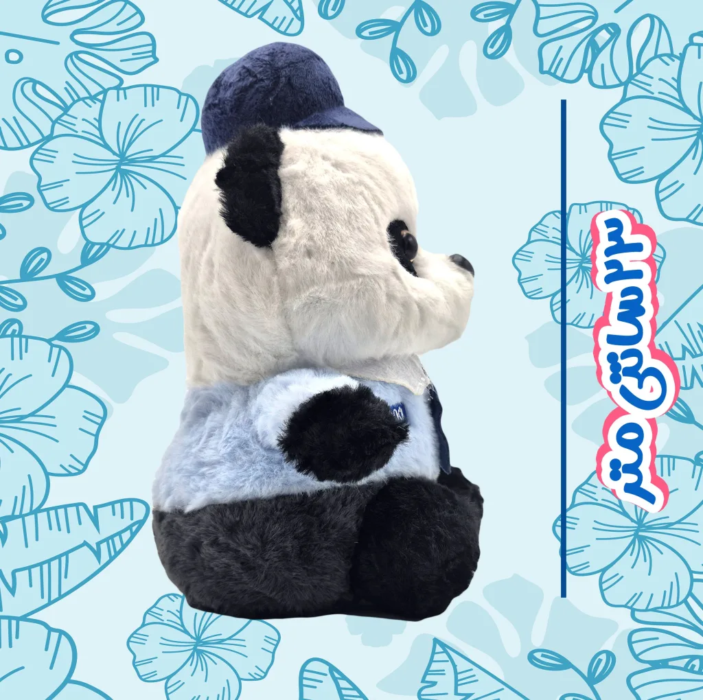 عروسک طرح پاندای پلیس کد 01 ارتفاع 23 سانتی متر