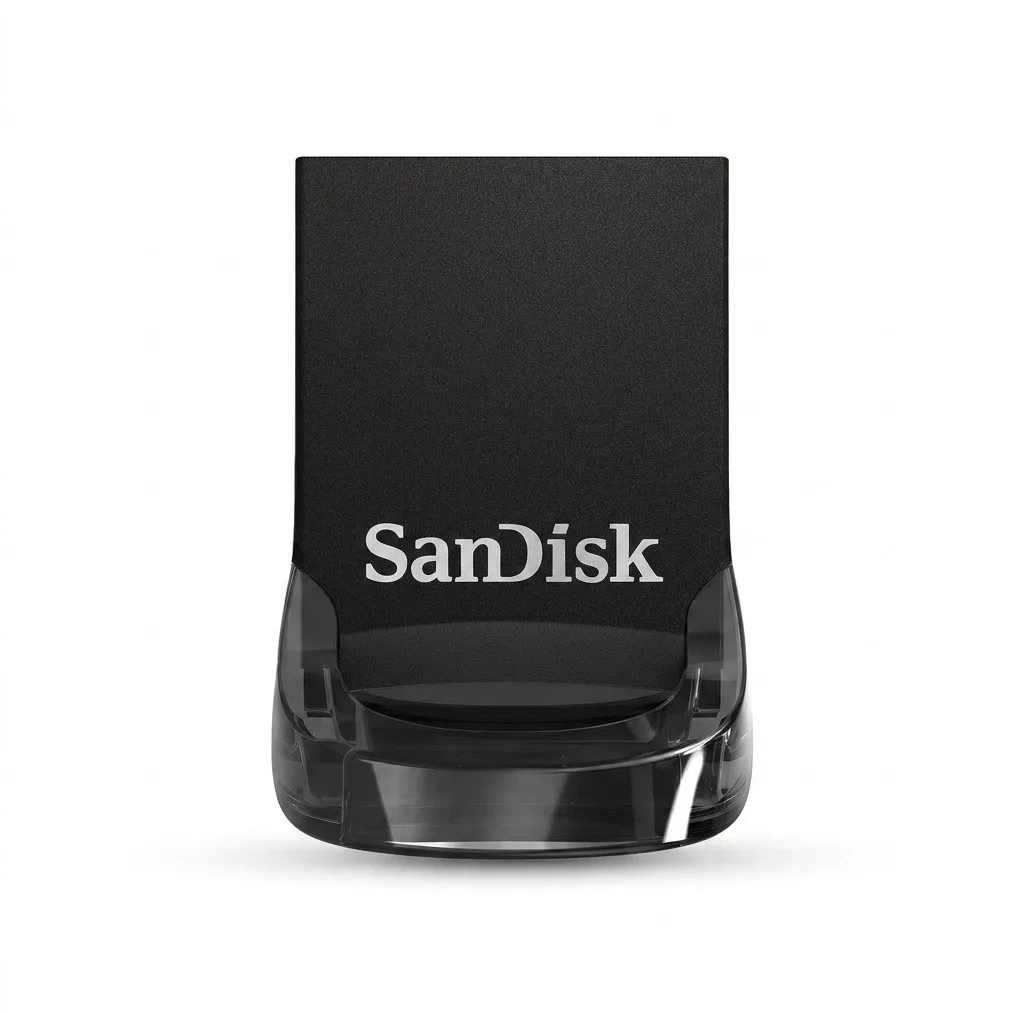 فلش مموری 64GB سن دیسک Ultra Fit با رابط USB 3.1، سرعت خواندن تا 130MB/s، اندازه بسیار کوچک و گیره اتصال بند آویز