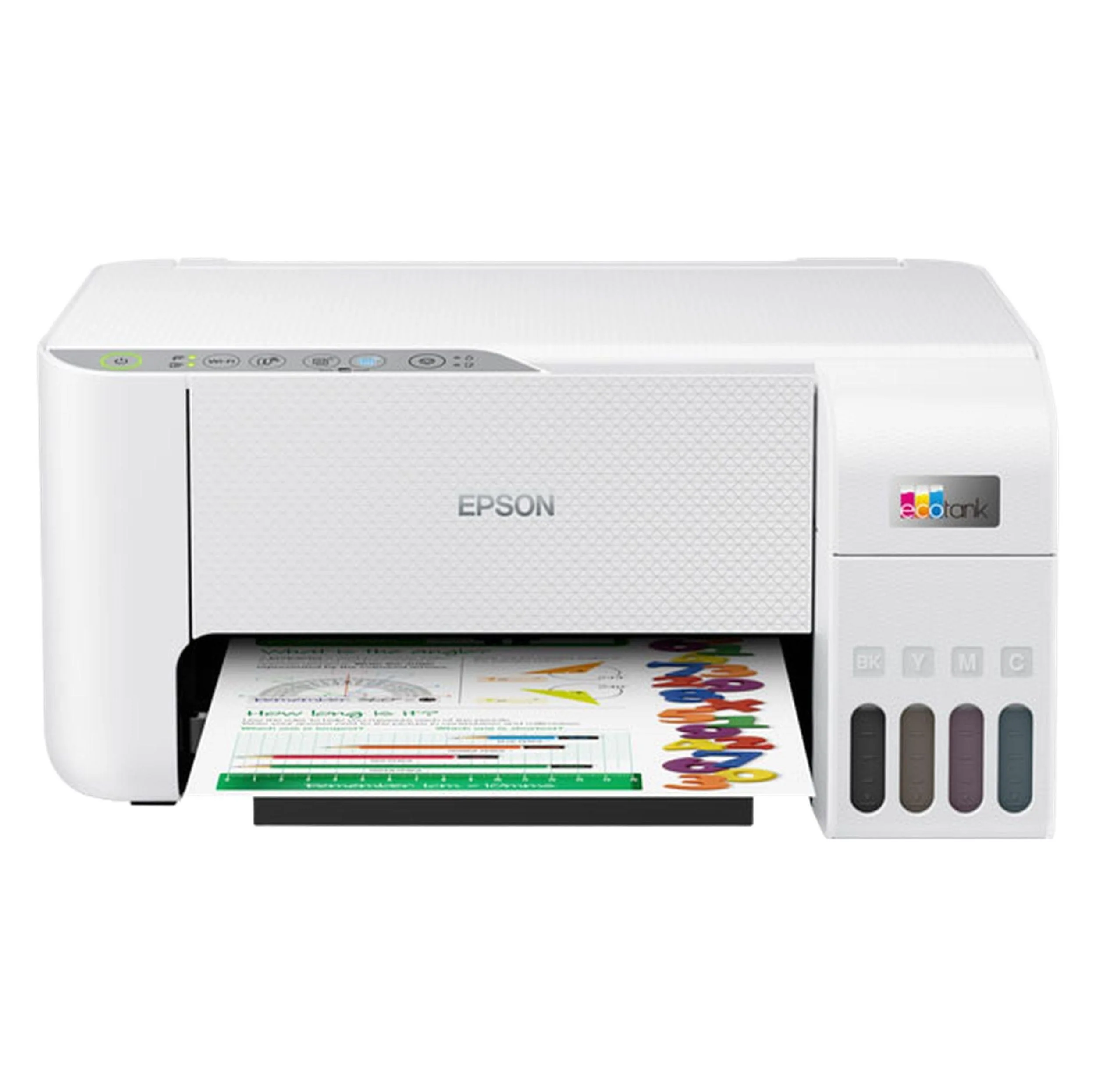 پرینتر چندکاره جوهرافشان اپسون مدل EcoTank L3256 با مخزن جوهر قابل‌شارژ، قابلیت پرینت، اسکن و کپی، اتصال Wi-Fi و USB، چاپ بدون حاشیه و رزولوشن چاپ 5760x1440 dpi