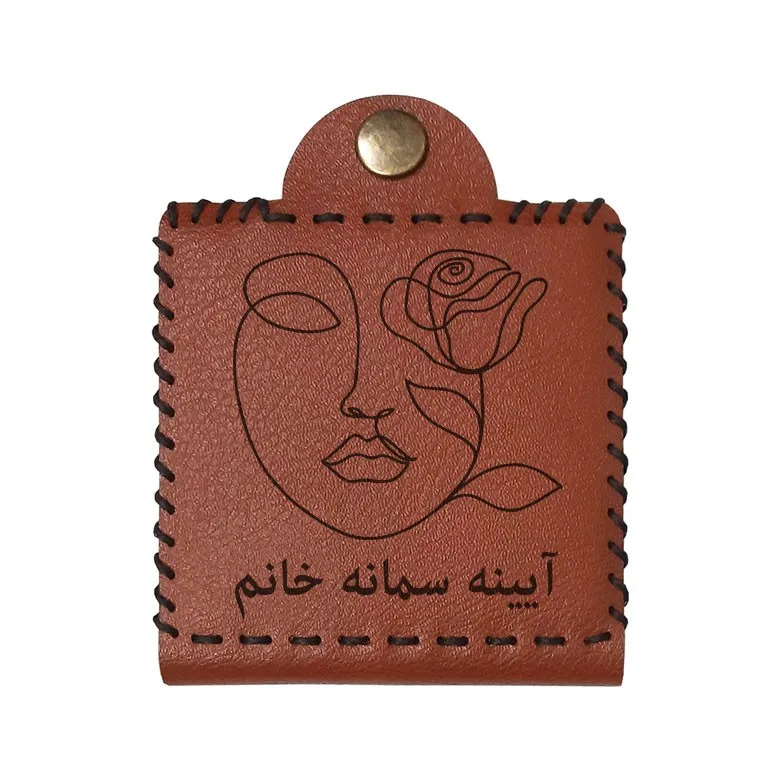 آینه جیبی مدل  اسم سمانه طرح گل
