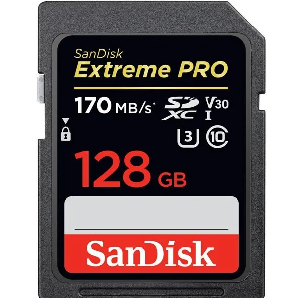 کارت حافظه SDXC سن دیسک مدل Extreme Pro V30 کلاس 10 استاندارد UHS-I U3 سرعت 170mbps ظرفیت 128 گیگابایت