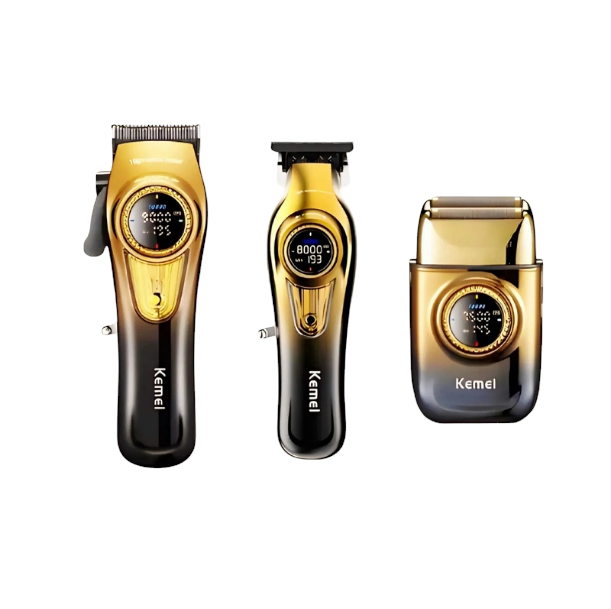 ماشین اصلاح موی سر و صورت شارژی کیمی مدل km-8557 مجموعه 3 عددی