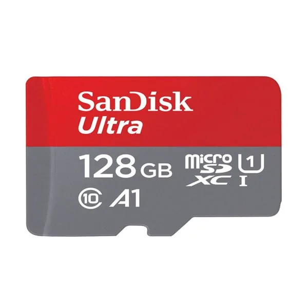 کارت حافظه microSDXC سن دیسک مدل Ultra A1 کلاس 10 استاندارد UHS-I U1 سرعت 100MBps ظرفیت 128 گیگابایت