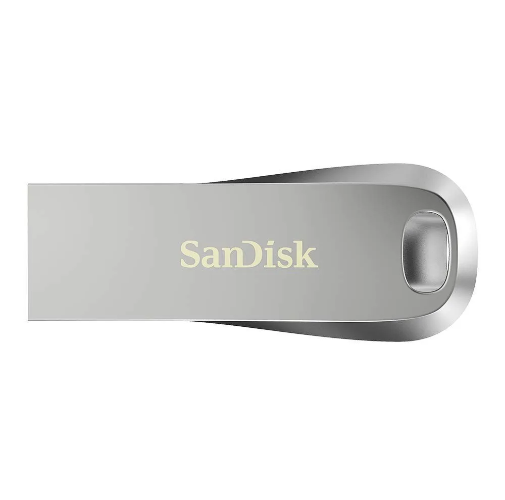 فلش مموری سن دیسک مدل Ultra Luxe ظرفیت 256 گیگابایت، رابط USB 3.1، سرعت خواندن 150 مگابایت بر ثانیه، بدنه فلزی مقاوم، پشتیبانی از نرم‌افزار کدگذاری اطلاعات