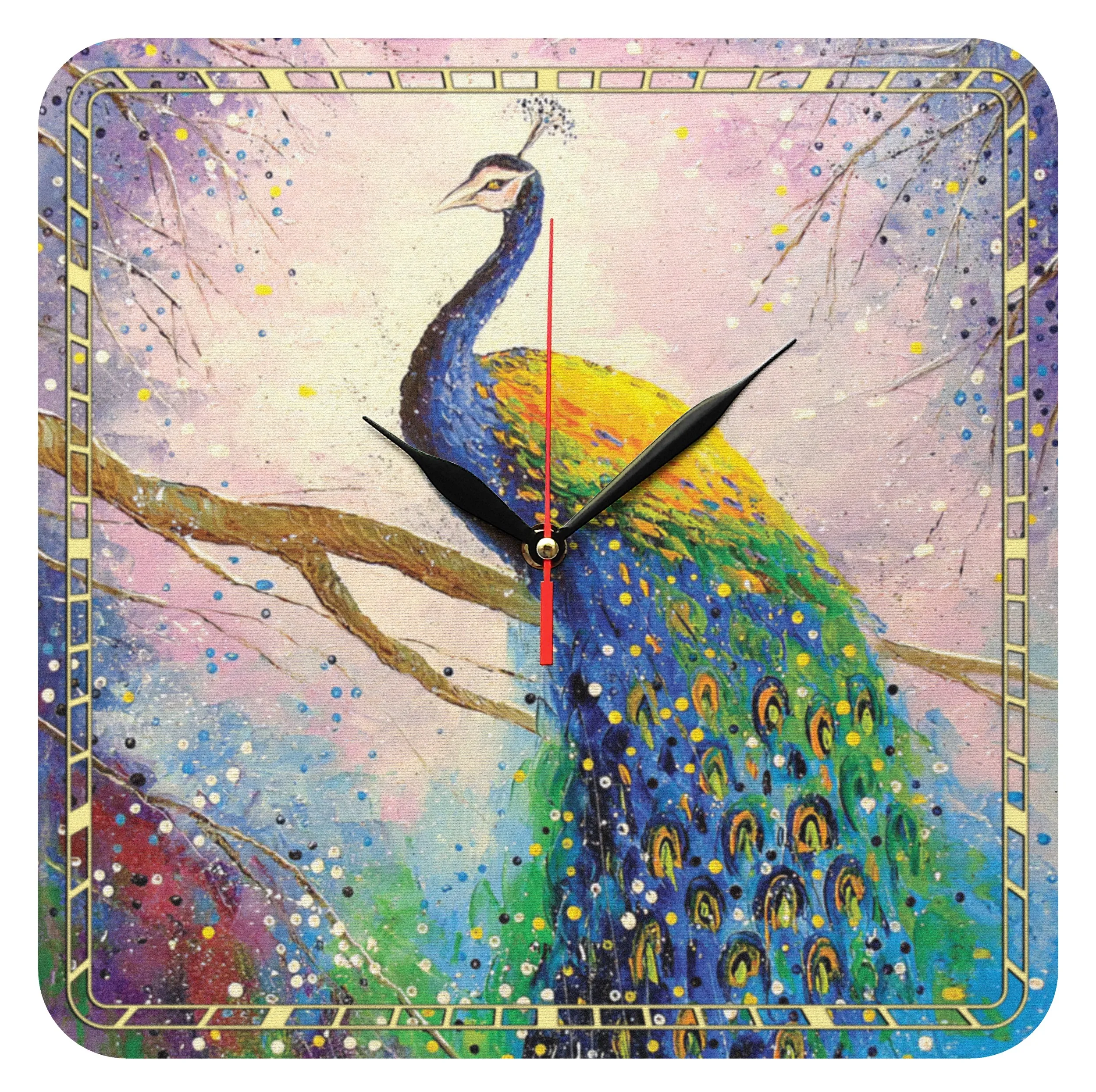 ساعت دیواری مدل 1061 طرح طاووس