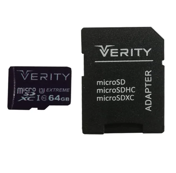 کارت حافظه microSDXC وریتی مدل Extreme کلاس 10 استاندارد UHS-I U3 سرعت 80MBps ظرفیت 64 گیگابایت به همراه آداپتور SD
