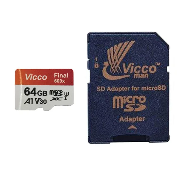 کارت حافظه microSDXC ویکومن مدل Final 600X کلاس 10 استاندارد UHS-I U3 سرعت 90MBps ظرفیت 64 گیگابایت به همراه آداپتور SD