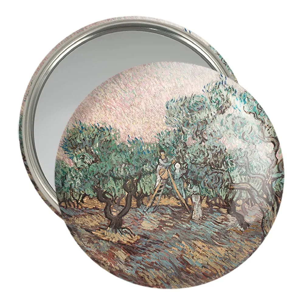 آینه جیبی خندالو مدل زنان در حال چیدن زیتون ونسان ونگوگ (Van Gogh) کد 36783
