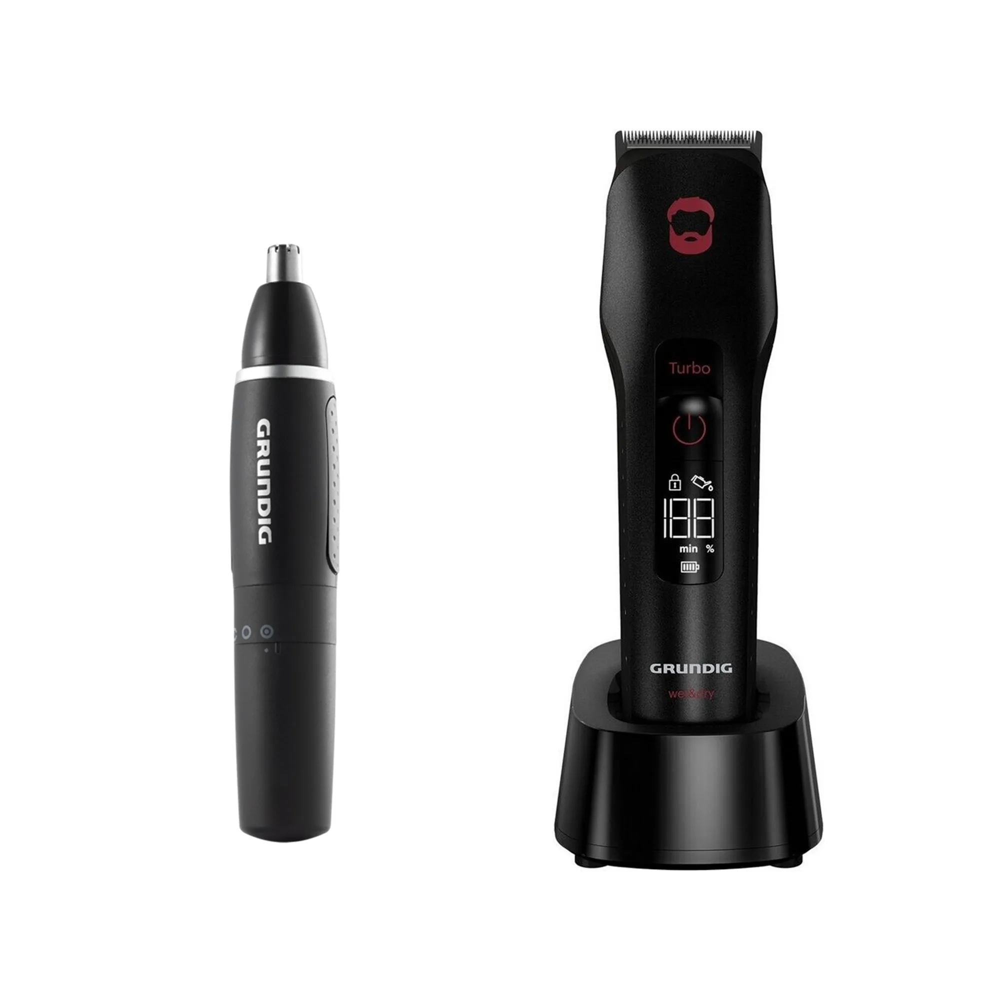 ماشین اصلاح موی سر و صورت شارژی گروندیگ مدل MC 9030 به همراه مو زن گوش و بینی گروندیگ مدل MT 3810