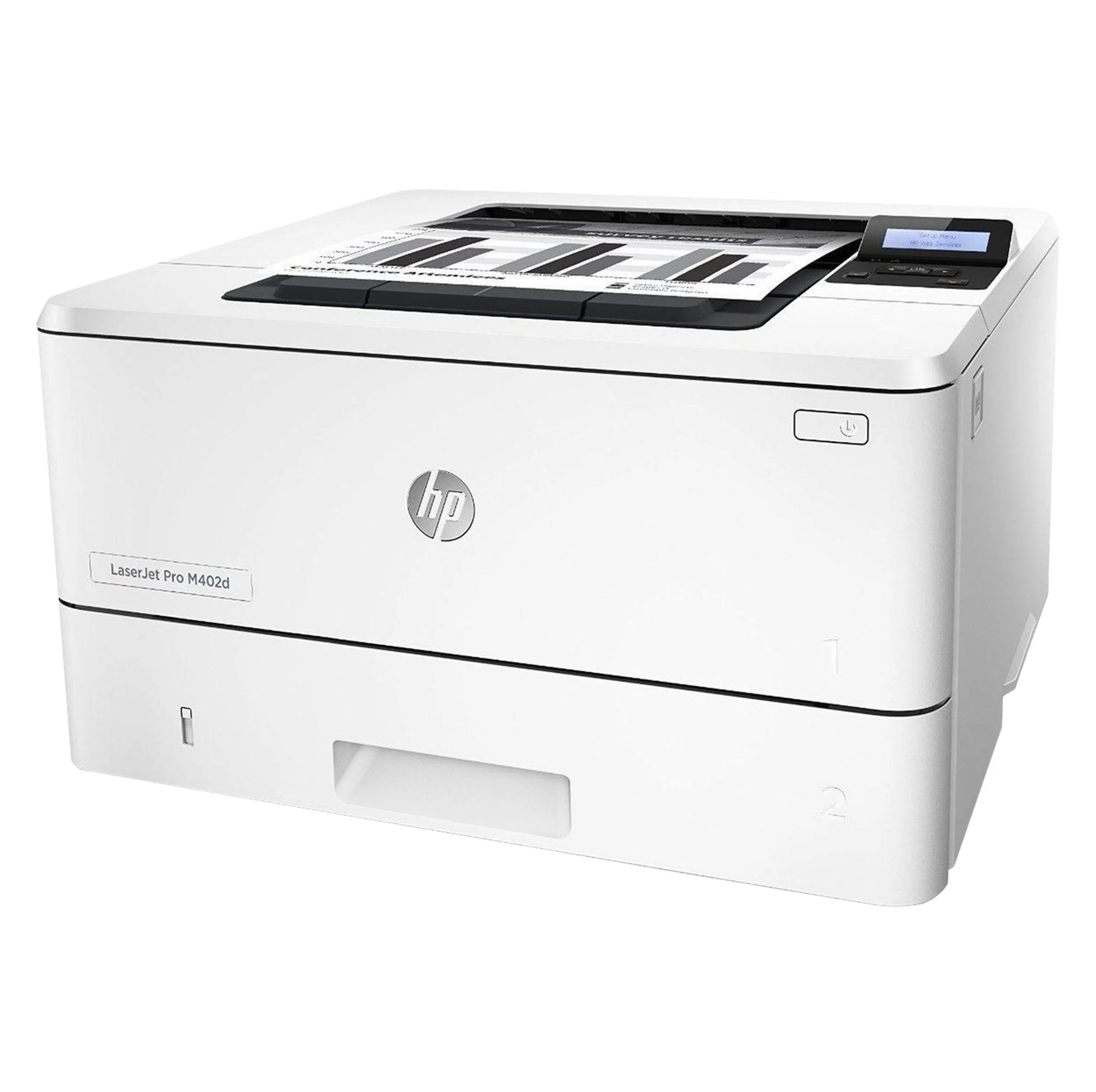 پرینتر اچ پی تک رنگ تک کاره با چاپ لیزری مدل LaserJet Pro M402d، سایز چاپ A4، قابلیت چاپ دو رو، سرعت چاپ بالا
