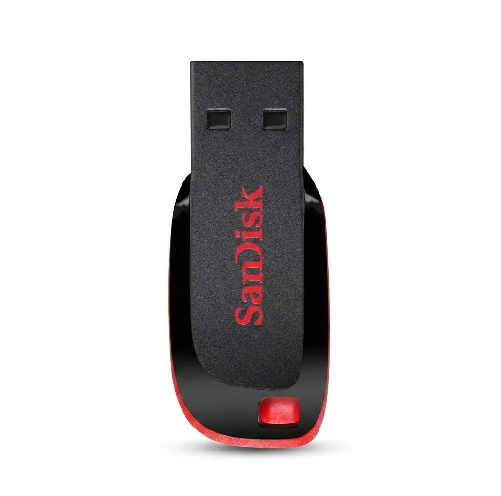فلش مموری 8 گیگابایت سن دیسک مدل Cruzer Blade CZ50 با رابط USB نسخه 2.0، طراحی بدون درپوش و قابلیت رمزگذاری اطلاعات از طریق نرم‌افزار