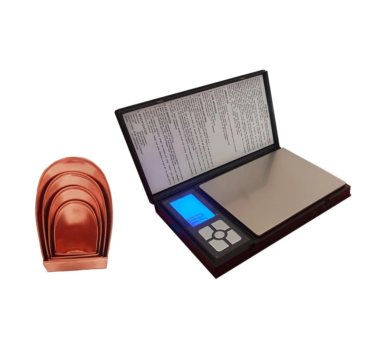 ترازو دیجیتال مدل NOTEBOOK به همراه ست 4 عددی پیمانه