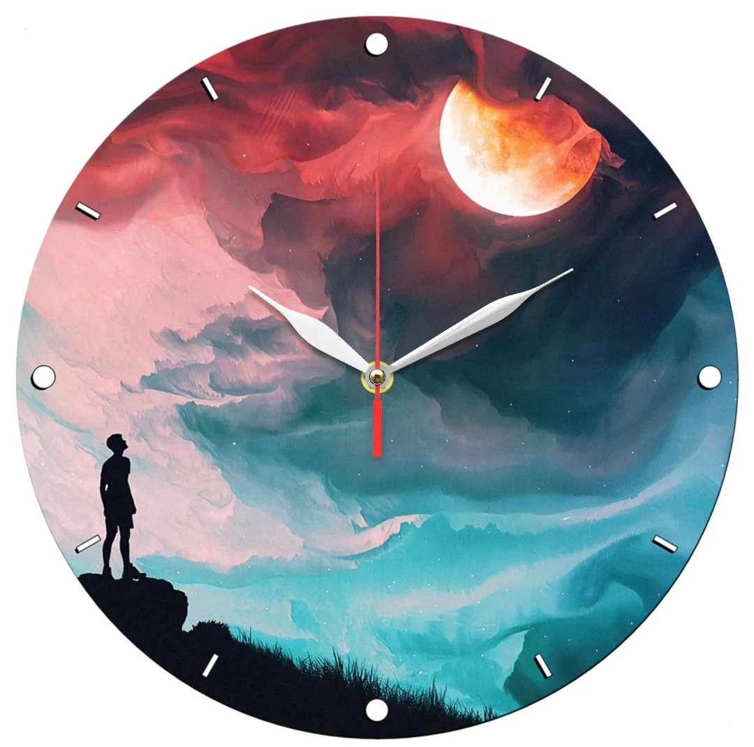 ساعت دیواری طرح ابر و ماه کد 1280
