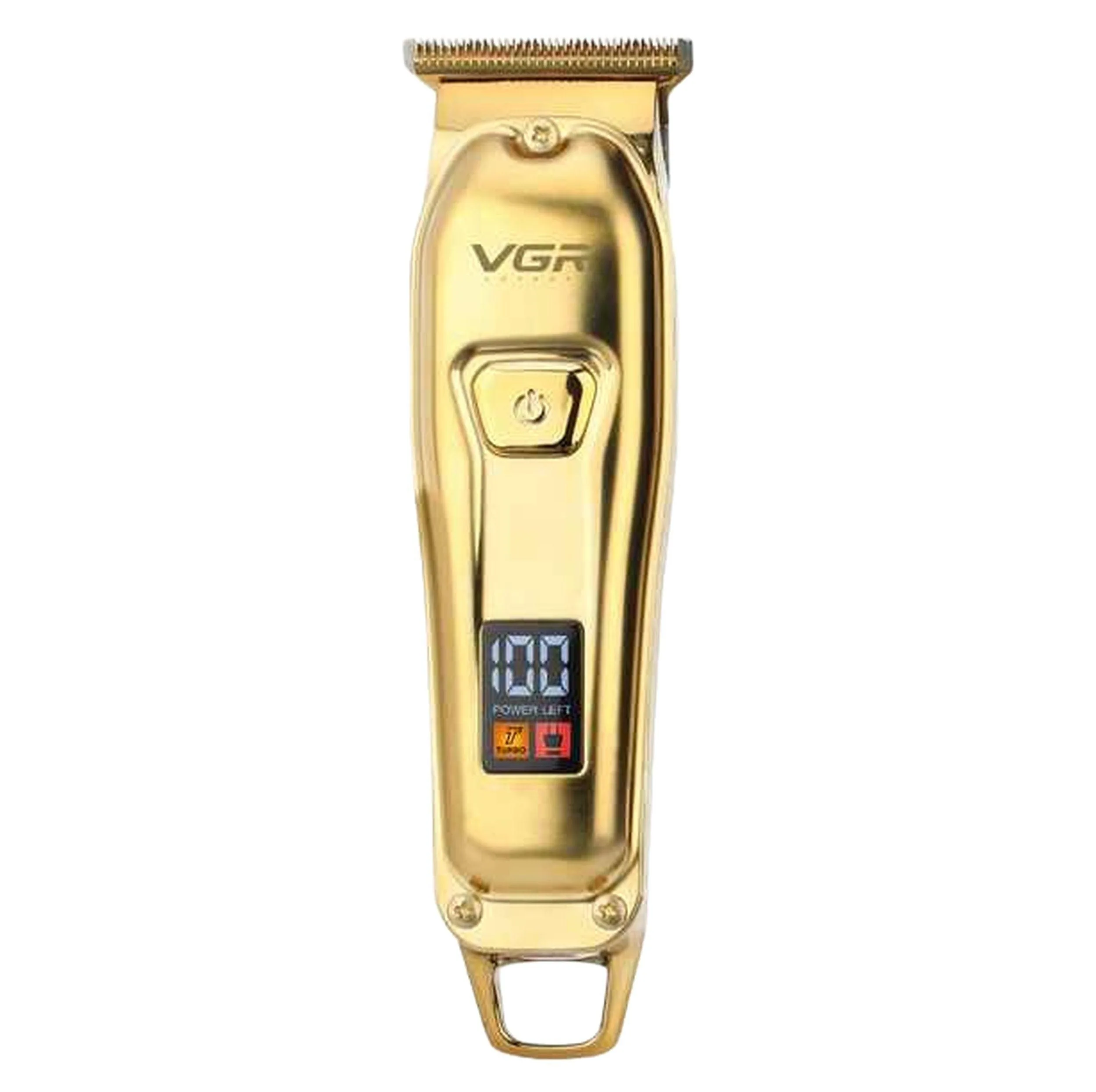 ماشین اصلاح موی سر و صورت وی جی آر مدل V-965 با تیغه استیل ضد زنگ، قابلیت اصلاح با شماره صفر، تنظیم سرعت، شانه قابل تنظیم و باتری 600 میلی‌آمپر ساعت با شارژ USB و طراحی ارگونومیک و مقاوم در برابر لغزش
