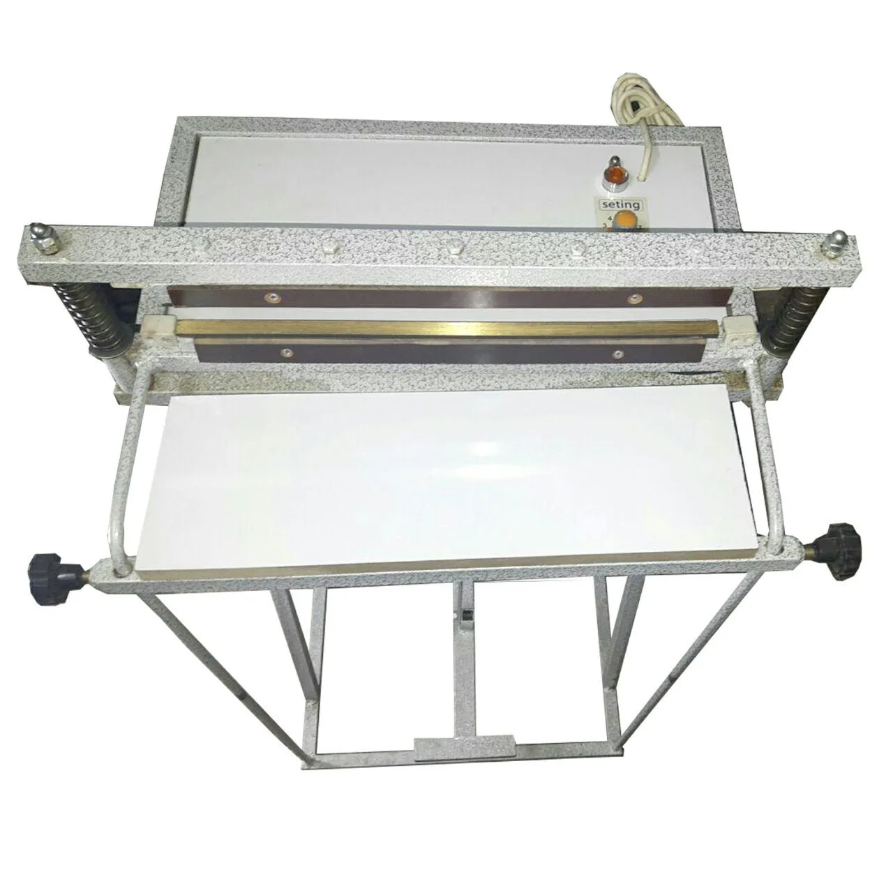 دستگاه پرس پلاستیک مدل پدالی دوخت پفکی 40cm