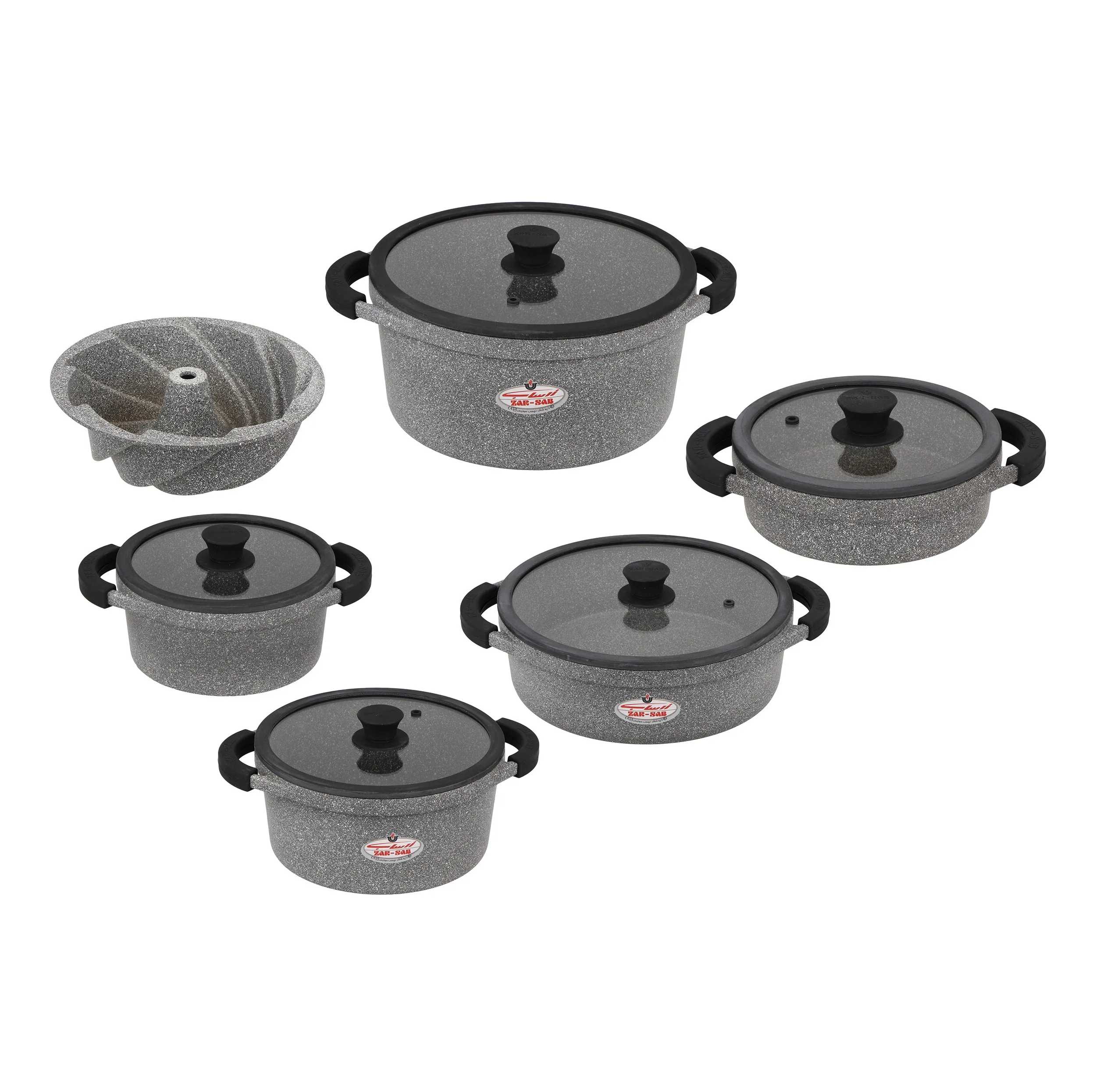 سرویس قابلمه و تابه گرانیت 11 پارچه زرساب مدل مونارک پلاس کد MP8500