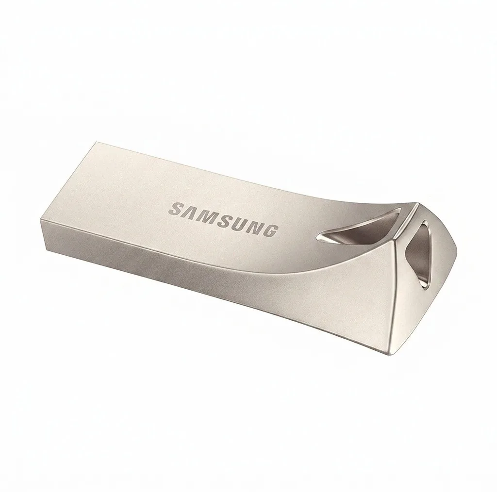 فلش مموری سامسونگ مدل Bar Plus MUF-32BE ظرفیت 16 گیگابایت با پورت USB سه‌نقطه‌یک، بدنه فلزی و مقاوم در برابر آب، شوک، حرارت، مغناطیس و اشعه ایکس
