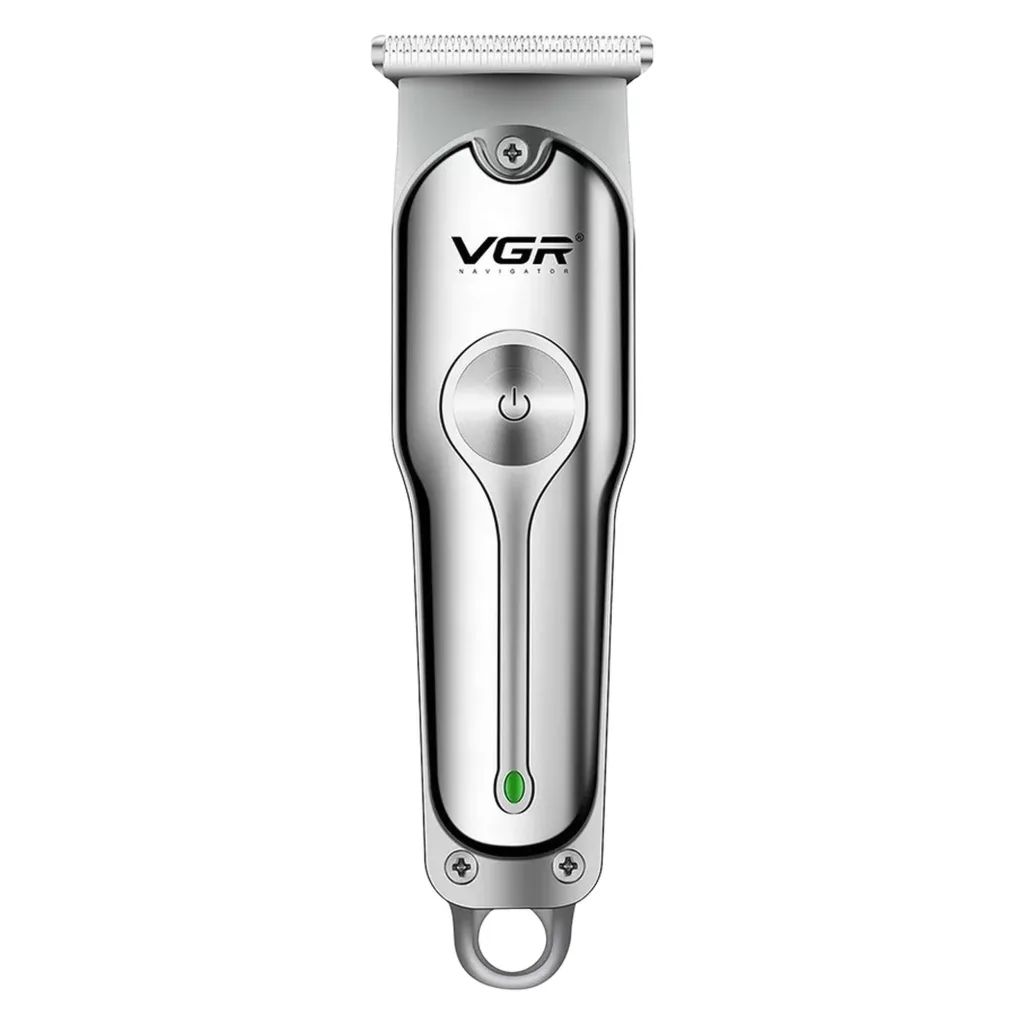 ماشین اصلاح موی سر و صورت وی جی ار مدل V-071 با تیغه دوار روکش الماس، موتور 8500 دور در دقیقه، باتری 600 میلی‌آمپر ساعت، شارژ USB، استفاده خشک و مرطوب و شانه قابل تنظیم دستی