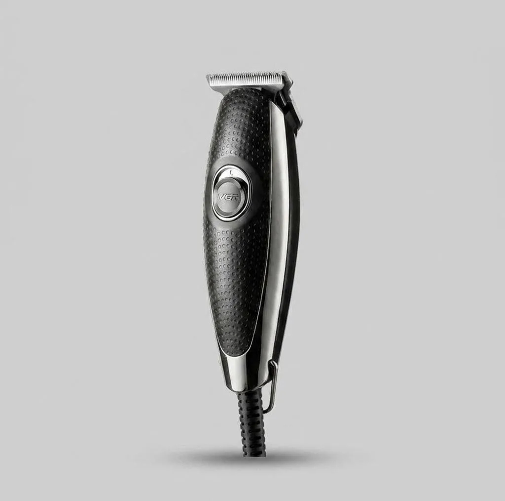 ماشین اصلاح موی سر و صورت وی جی ار مدل V - 099 با تیغه استیل ضد زنگ، قابلیت تنظیم سرعت، موتور قدرتمند، 3 سری مختلف، 5 عدد شانه تنظیم ارتفاع، همراه با برس تمیزکننده، روغن و شانه، منبع انرژی برق
