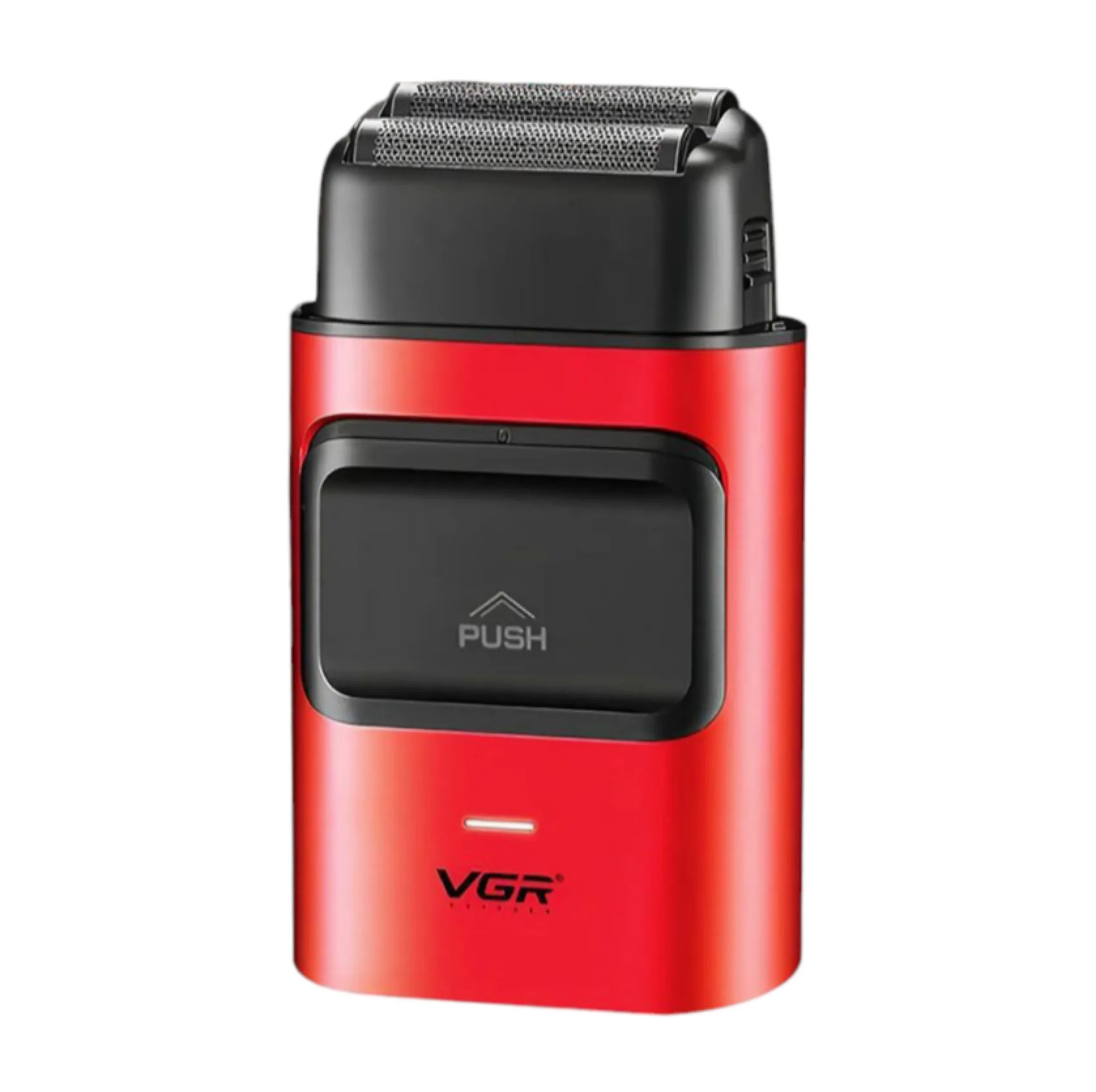 ماشین اصلاح موی صورت شارژی وی جی ار مدل V-307 با موتور 9000 دور در دقیقه، تیغه‌های استیل ضد زنگ، فویلی دوگانه، باتری 2000 میلی‌آمپر ساعت، اصلاح با شماره صفر و طراحی ارگونومیک
