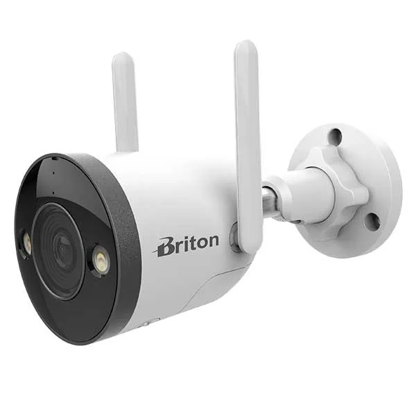 دوربین مداربسته بولت وایرلس برایتون مدل IOT-72B72-TMSC 2 مگاپیکسل با تشخیص حرکت هوشمند، برد دید در شب 25 متر، اتصال Wi-Fi و LAN، استاندارد IP67 و پشتیبانی کارت حافظه تا 256 گیگابایت