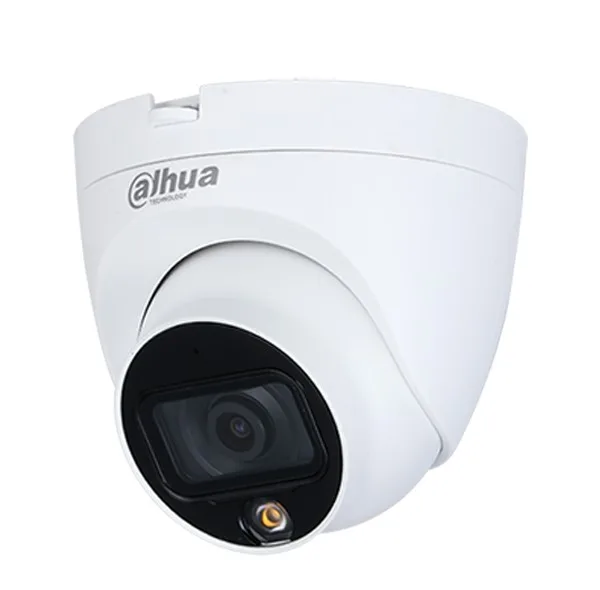 دوربین مداربسته دام آنالوگ داهوا مدل DH-HAC-HDW1209TLQP-A-LED با رزولوشن 2 مگاپیکسل، لنز ثابت 2.8 میلی‌متر، دید در شب رنگی با فناوری Warm Light تا 30 متر و بدنه فلزی ضدآب IP67