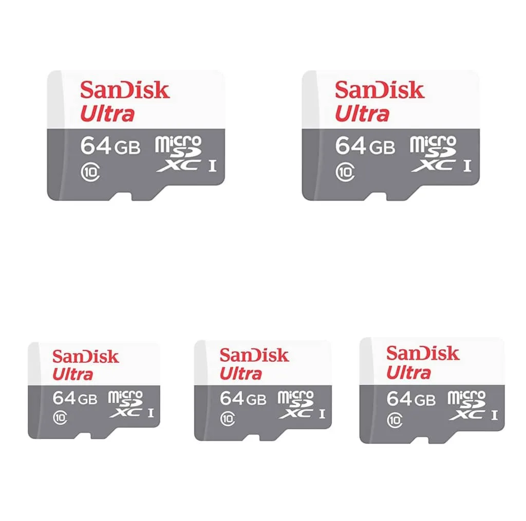 کارت حافظه microSDXC مدل Ultra کلاس 10 استاندارد UHS-I U1 سرعت 100MBps ظرفیت 64 گیگابایت بسته 5 عددی