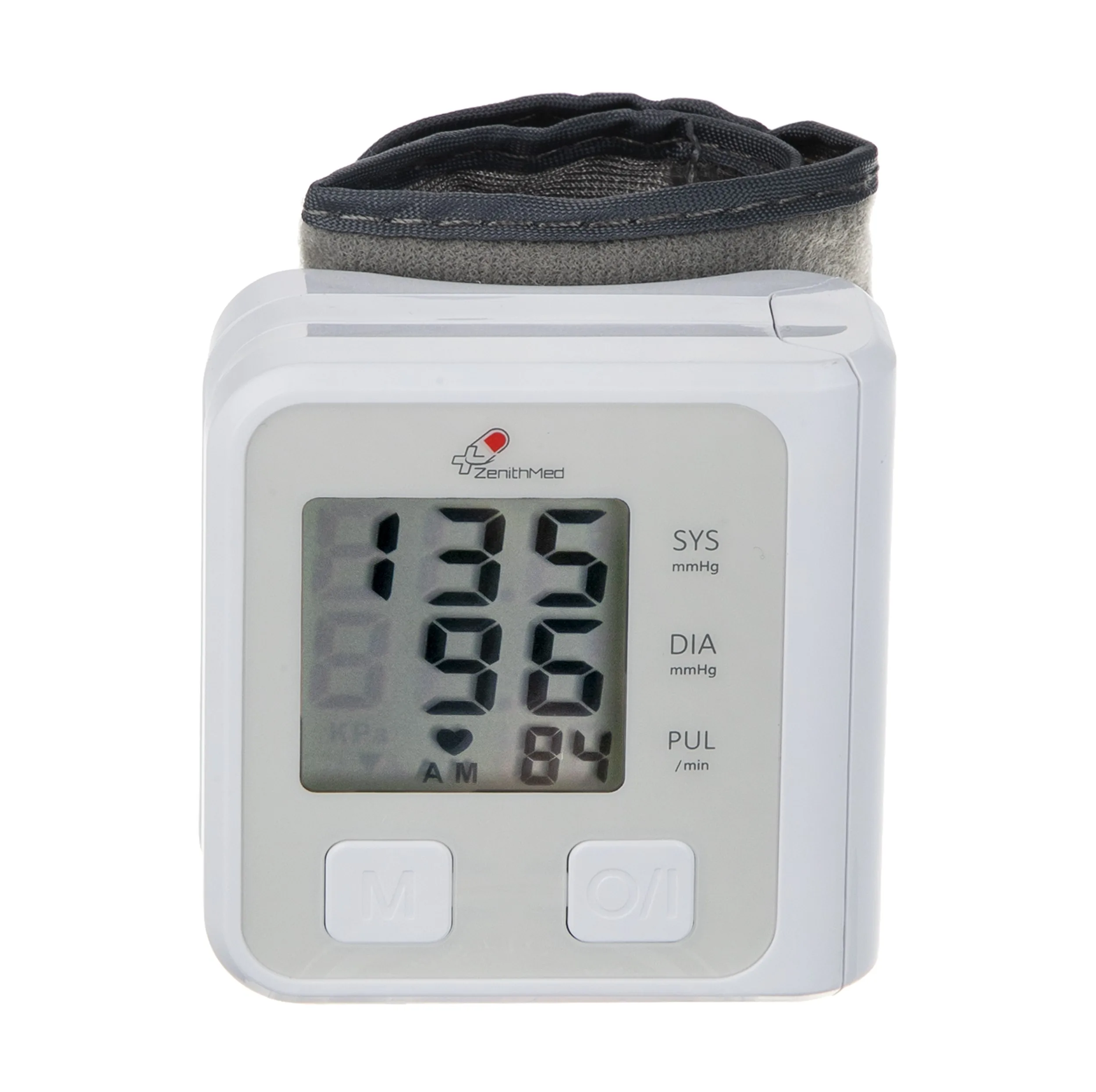 فشارسنج مچی زنیتمد مدل LD-735 با حافظه 90 تایی، نمایشگر بزرگ LED، اندازه‌گیری فشار خون و ضربان قلب به روش اسیلومتری، تشخیص آریتمی، منبع انرژی باتری و آداپتور و خاموشی خودکار بعد از 3 دقیقه