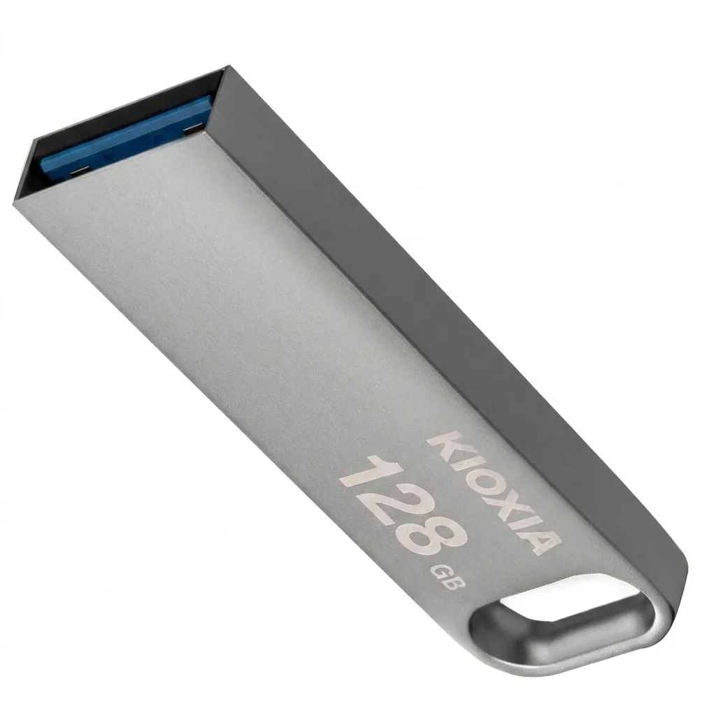 فلش‌مموری 128 گیگابایت کیوکسیا مدل U366 با بدنه فلزی، رابط USB 3.2، سرعت انتقال 200 مگابایت بر ثانیه، مقاوم در برابر ضربه و قابلیت اتصال به بند کلید