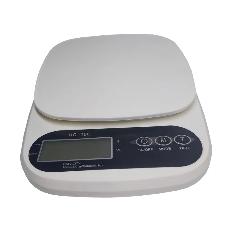 ترازو آشپزخانه دیجیتال مدل HC-188  حداکثر ظرفیت قابل اندازه‌گیری 10 کیلوگرم با دقت اندازه‌گیری 1 گرم