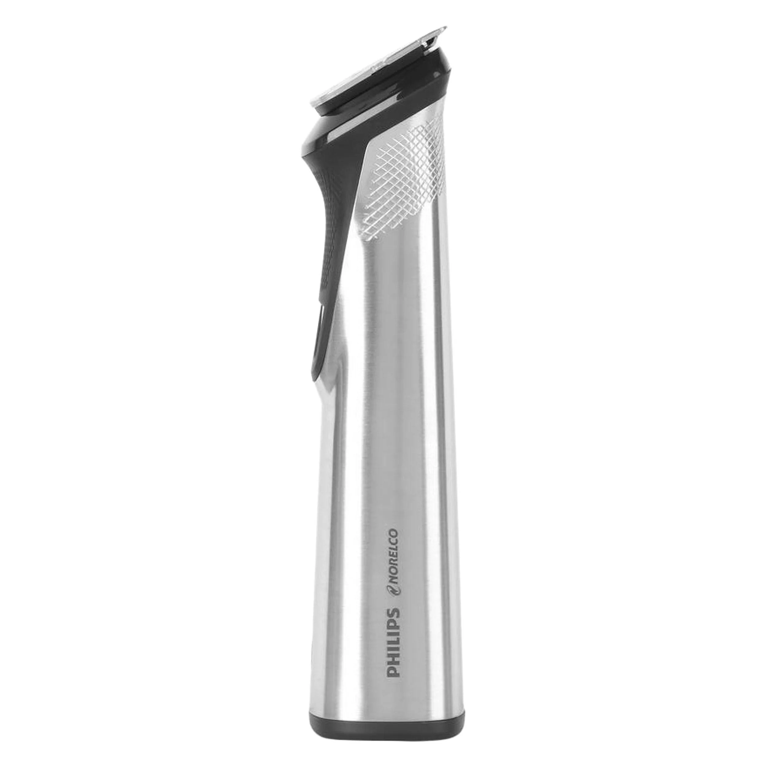 ست ماشین اصلاح موی صورت و بدن فیلیپس مدل Norelco MG7750/49 با تیغه استیل پیشرفته خودتیز شونده، مقاوم در برابر آب، شارژ سریع 5 دقیقه‌ای، باتری لیتیوم آیون با 5 ساعت استفاده، 14 شانه متنوع و تکنولوژی DualCut، مدل بالا سری نورلکو 7000