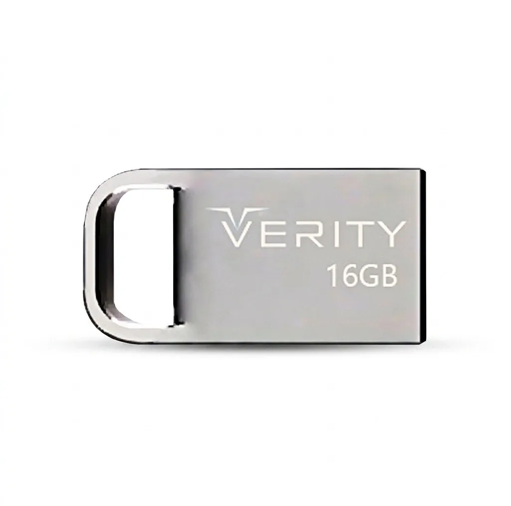 فلش مموری وریتی مدل V813 ظرفیت 16 گیگابایت، رابط USB 2.0 Type-A، بدنه فلزی، طراحی بندانگشتی، سازگار با موبایل، تبلت، کامپیوتر و تلویزیون، سرعت انتقال 20 مگابایت بر ثانیه