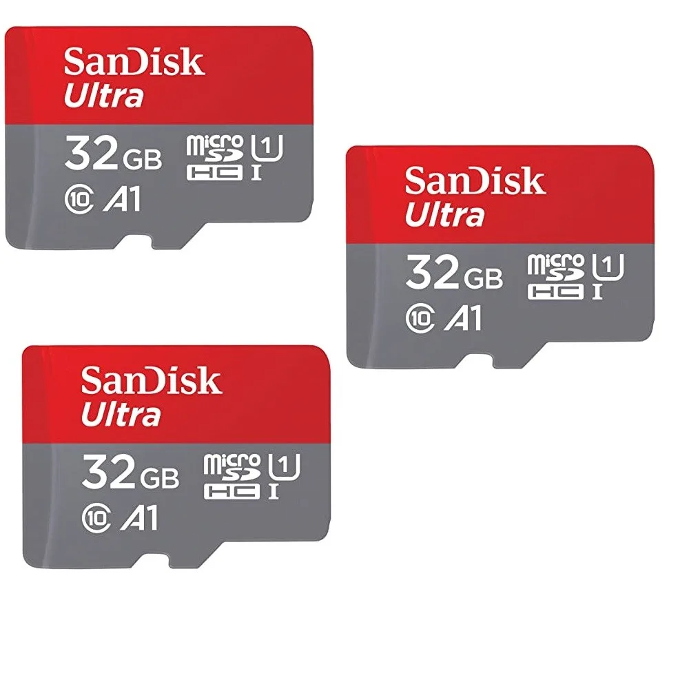 کارت حافظه microSDXC سن دیسک مدل Ultra A1 کلاس 10 استاندارد UHS-I سرعت 120MBps ظرفیت 32 گیگابایت بسته 3 عددی