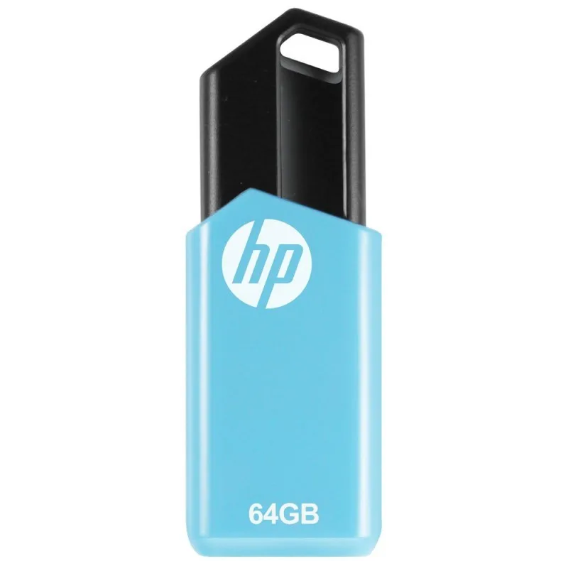 فلش مموری اچ‌پی مدل V150w ظرفیت 64 گیگابایت، رابط USB 2.0، طراحی باریک بدون درپوش، سرعت خواندن 14 مگابایت بر ثانیه و سرعت نوشتن 4 مگابایت بر ثانیه، دارای محفظه فلزی بادوام و حلقه اتصال به بند یا جاکلیدی