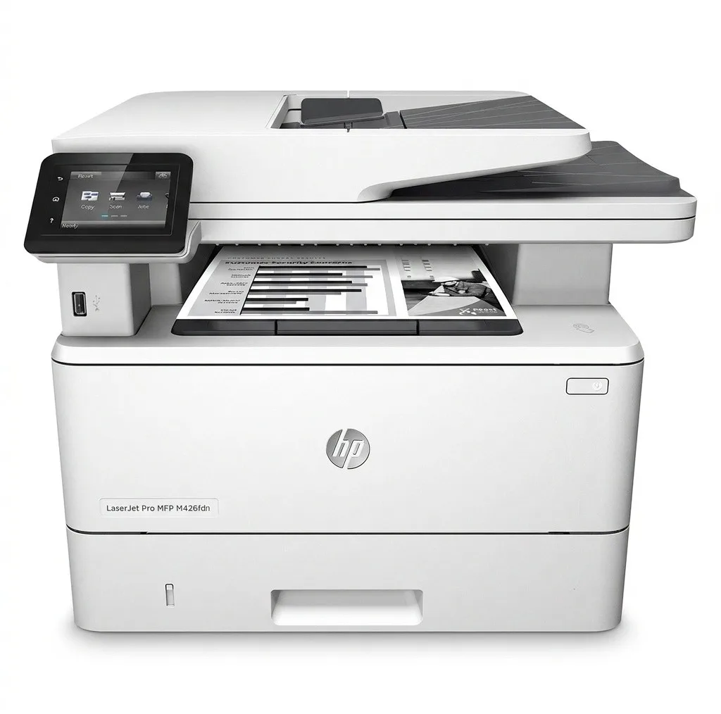 پرینتر اچ پی تک رنگ چهار کاره‌ با چاپ لیزری مدل HP LaserJet Pro MFP M426fdn، سایز چاپ A4، قابلیت کپی بدون نیاز به رایانه، مجهز به چاپ دو روی خودکار