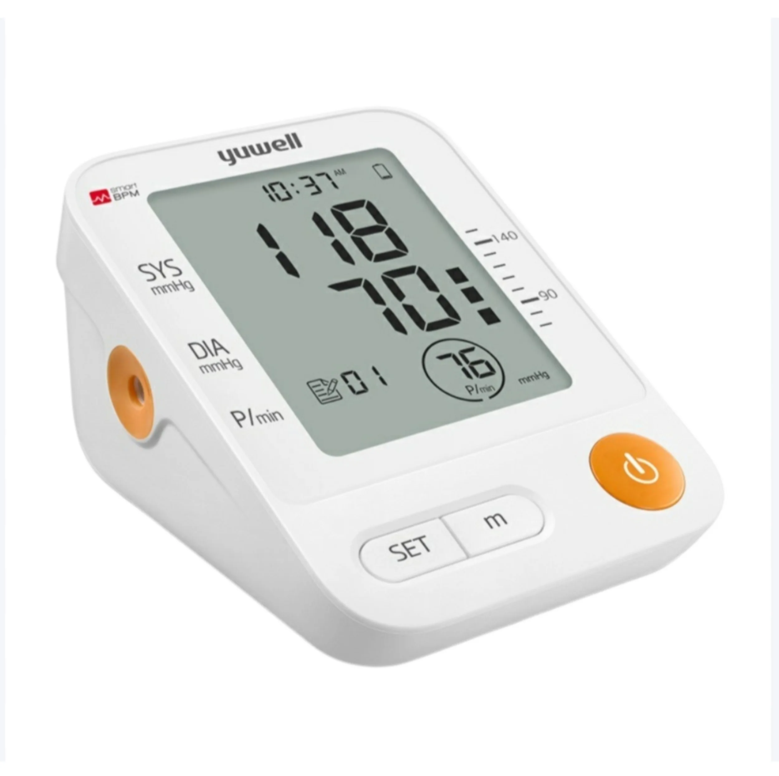 فشارسنج بازویی دیجیتال یوول مدل YE670D-AC با قابلیت تشخیص فشار سیستولیک، اندازه‌گیری میانگین ضربان قلب، شناسایی آریتمی، هشدار خطای محاسباتی، مناسب سایز بازو 22 تا 45 سانتی‌متر و منبع تغذیه برق و باتری