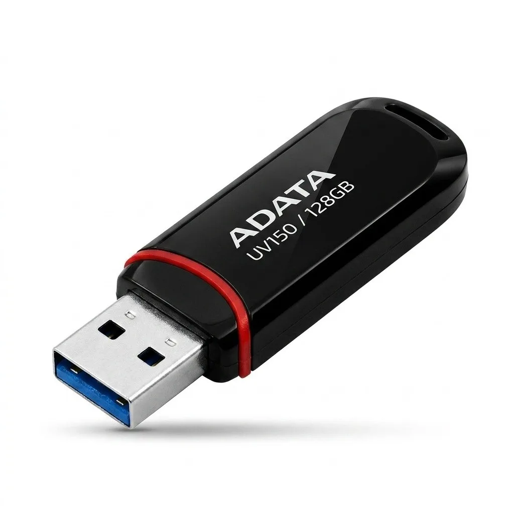 فلش مموری ای دیتا مدل UV150 ظرفیت 128 گیگابایت با رابط USB 3.2 Gen 1 Type-A و سرعت خواندن 100 مگابایت بر ثانیه
