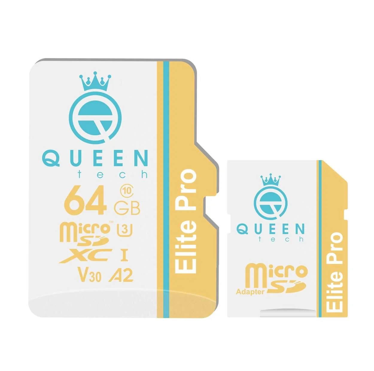 کارت حافظه Micro SD XC کوئین تک مدل Elite Pro A2 V30 کلاس 10 استاندارد UHS-I U3 سرعت 85MBps ظرفیت 64 گیگابایت به همراه آداپتور SD