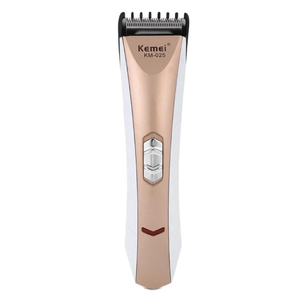 ماشین اصلاح موی سر و صورت کیمی مدل KM025 با تیغه استیل ضدزنگ، طراحی ارگونومیک، باتری قابل‌شارژ، مدت استفاده 30 دقیقه، اندازه اصلاح 0.8 تا 2 میلی‌متر