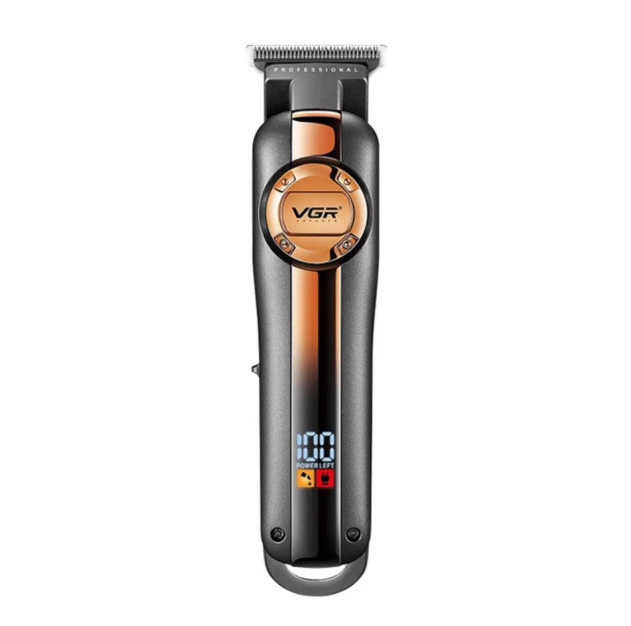 ماشین اصلاح موی سر و صورت وی جی ار مدل V-941 با تیغه کربن استیل، موتور قدرتمند، باتری لیتیومی 2000 میلی‌آمپر، نمایشگر LED میزان شارژ، منبع تغذیه کابل USB، طراحی ارگونومیک، سه عدد شانه تنظیم طول مو، مدت استفاده 250 دقیقه پس از شارژ کامل