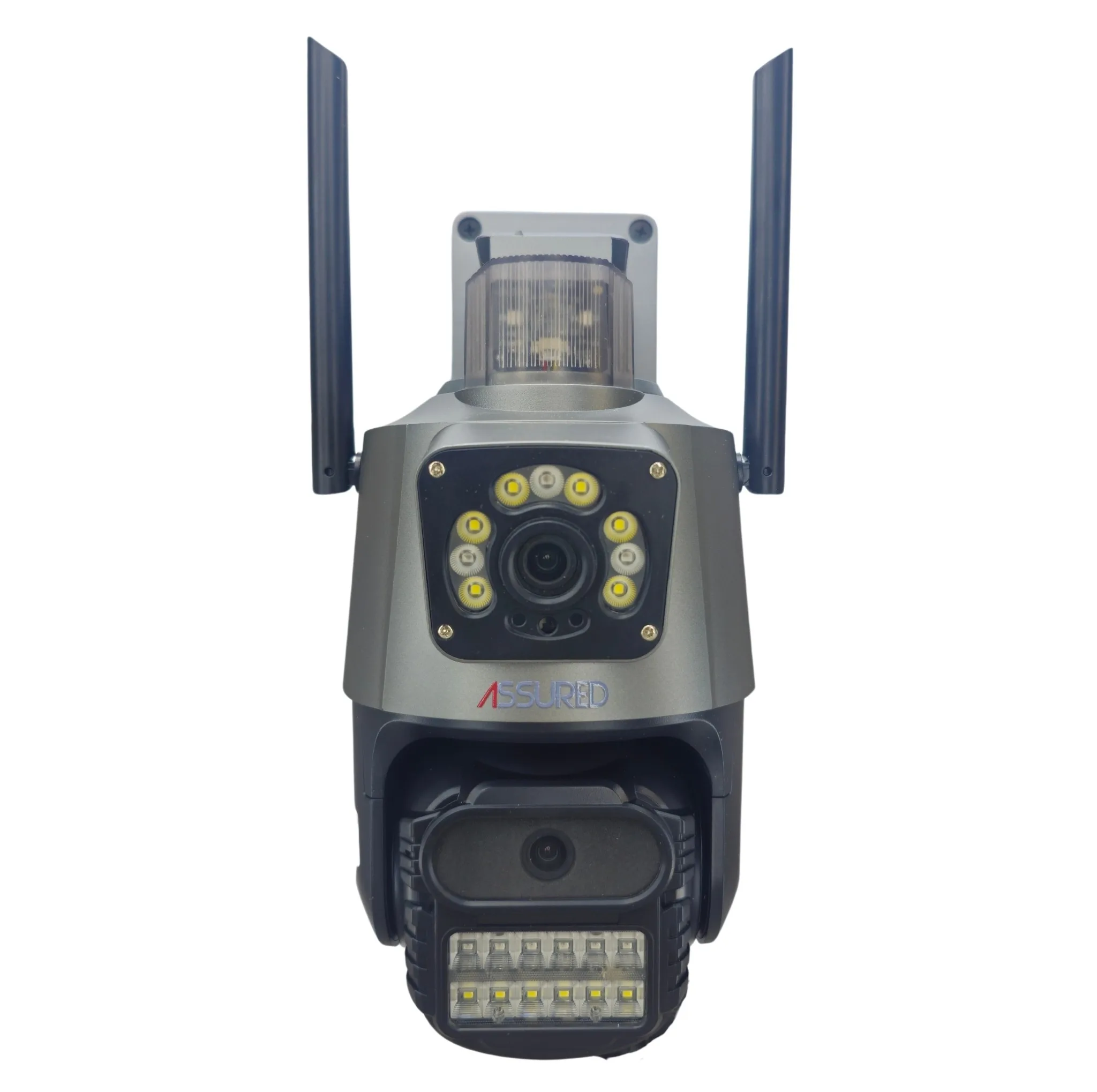 دوربین مداربسته تحت شبکه سیم‌کارتی دولنز اشورد کد V21-V380، با حسگر تصویر CCD، چرخش Pan، بزرگنمایی دیجیتال تا 10 برابر، دید در شب، تشخیص انسان، مکالمه دوطرفه، اتصال به گوشی و مقاومت در برابر آب