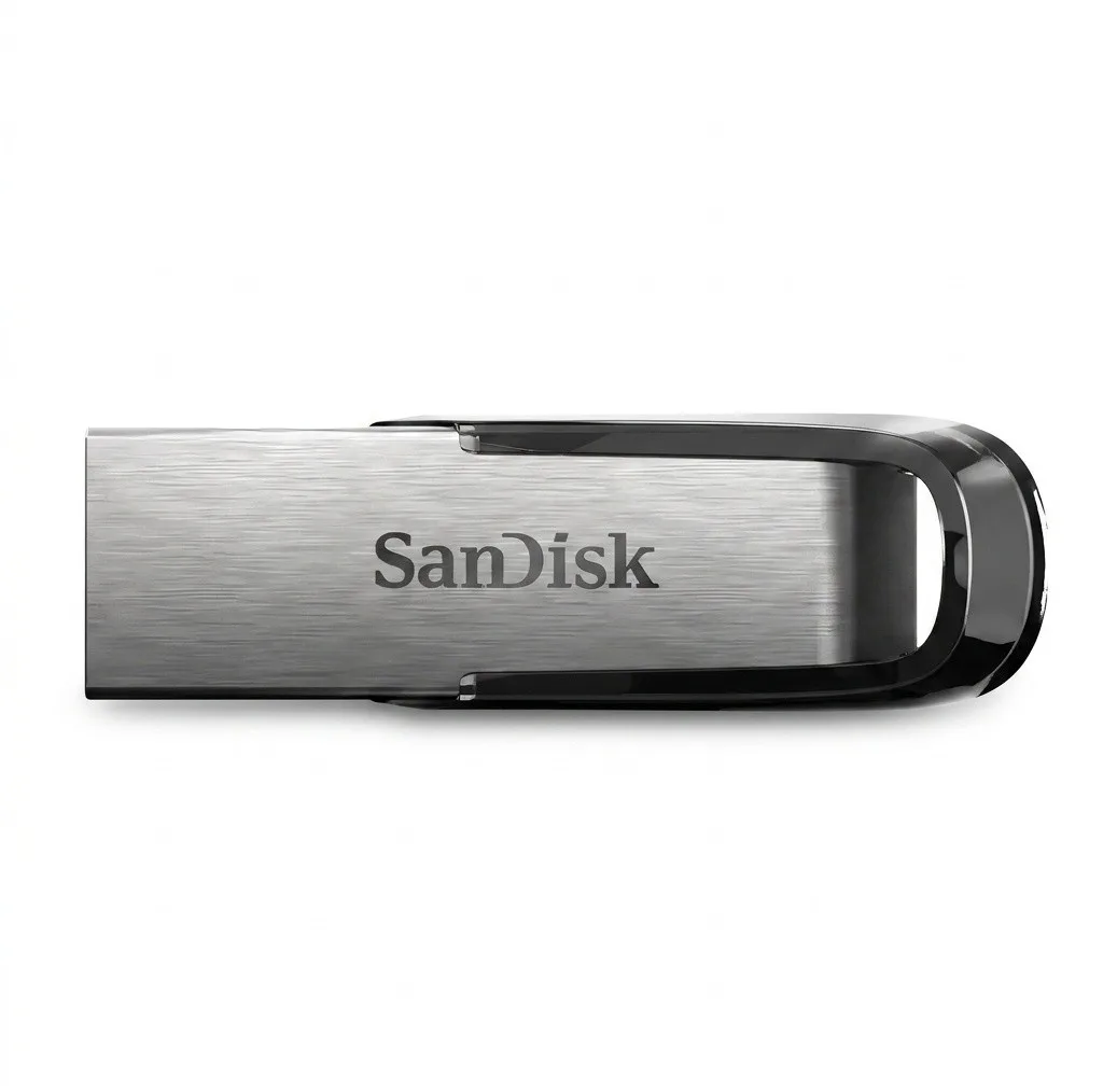 فلش مموری سن دیسک مدل Ultra Flair CZ73 ظرفیت 16 گیگابایت با بدنه فلزی، پورت USB 3.0، سازگار با USB 2.0 و قابلیت رمزگذاری فایل‌ها
